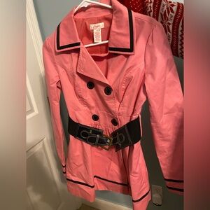 Candie’s Pink Double-Breasted Women's Coat Size Medium